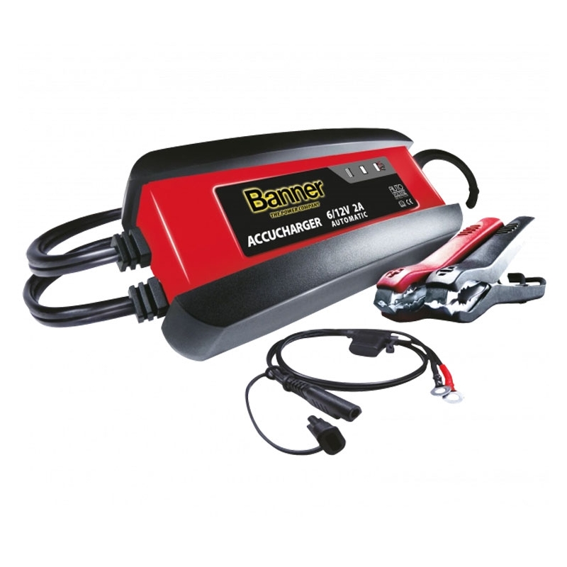 Cargador de baterías Banner Accucharger 2A para baterías de 6/12V