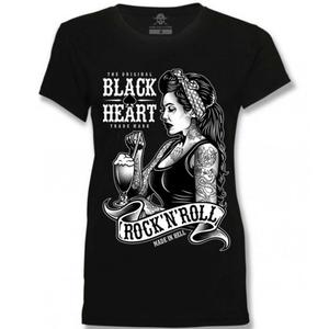 Camiseta Pin Up Shake Corazón Negra Mujer