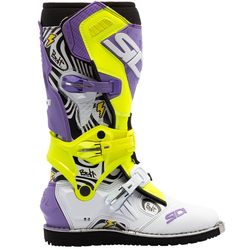 Botas de moto SiDi Crossair HD End BB002 morado-amarillo-blanco