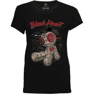 Camiseta Mujer Negra Corazón Woodoo Doll negro
