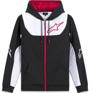 Sudadera con capucha Alpinestars Sessions 3 negro-blanco-rojo