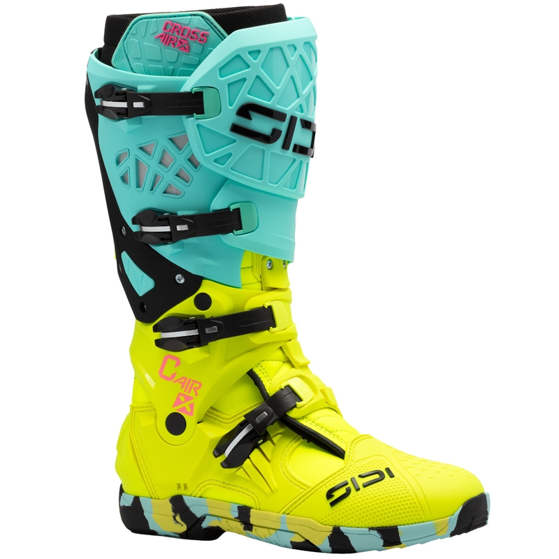 Botas de moto SiDi Crossair X color amarillo menta fluorescente