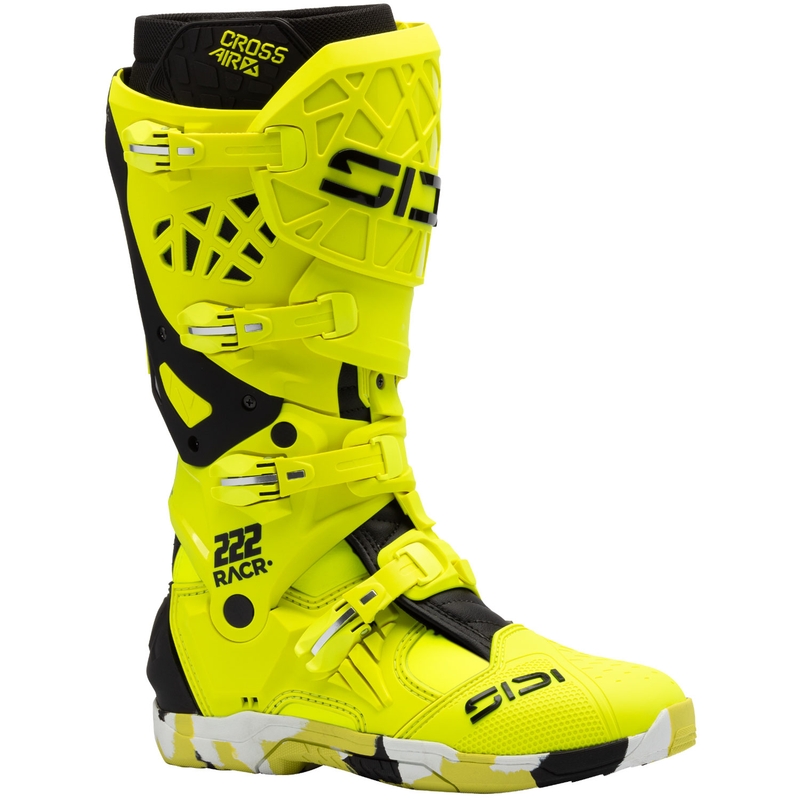 Botas de moto SiDi Crossair X RACR001 negras y amarillas fluorescentes