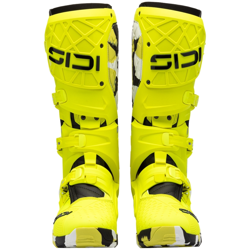 Botas de moto SiDi Crossair X RACR001 negras y amarillas fluorescentes