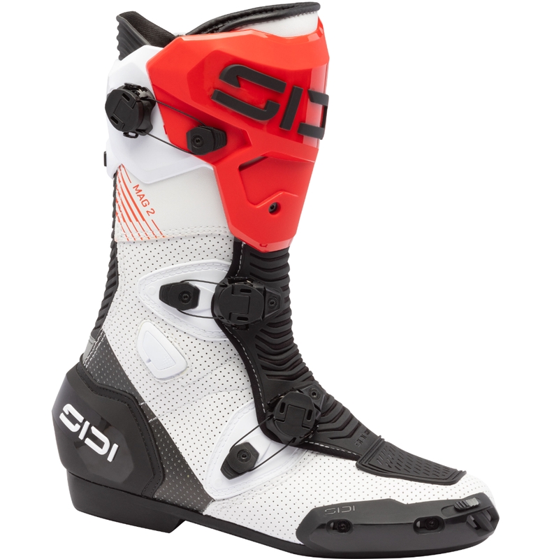 Botas de moto SiDi MAG 2 Air blancas, negras y rojas
