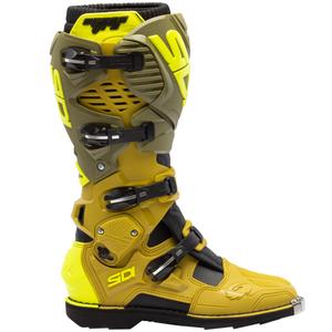 Botas de moto SiDi Crossfire 3 verde oliva-amarillo fluorescente