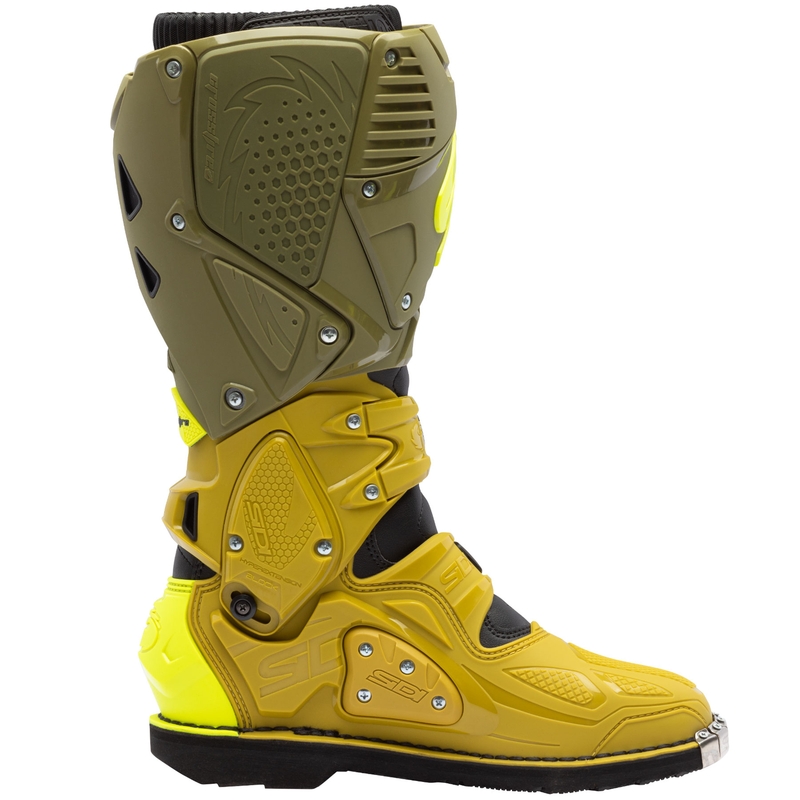 Botas de moto SiDi Crossfire 3 verde oliva-amarillo fluorescente