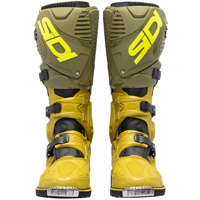 Botas de moto SiDi Crossfire 3 verde oliva-amarillo fluorescente