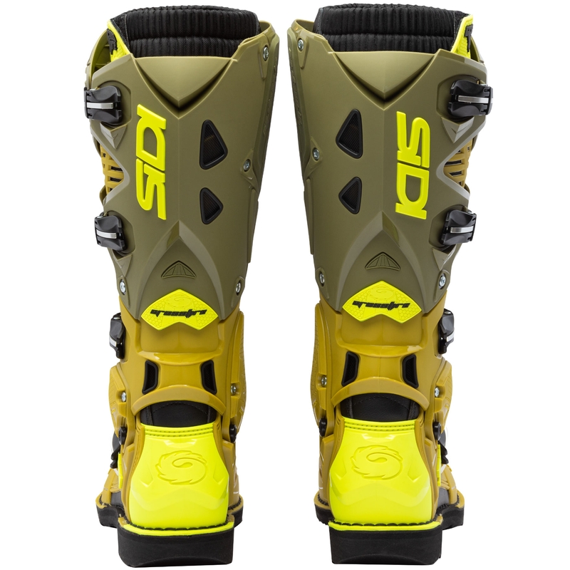 Botas de moto SiDi Crossfire 3 verde oliva-amarillo fluorescente