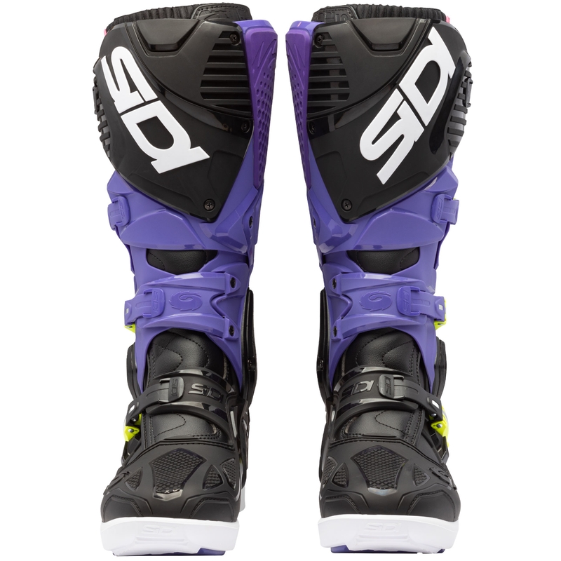 Botas de moto SiDi Crossfire 3 SRS morado-negro-amarillo fluorescente