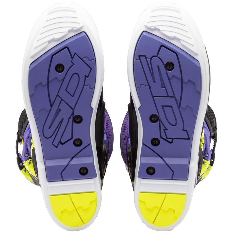 Botas de moto SiDi Crossfire 3 SRS morado-negro-amarillo fluorescente