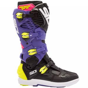 Botas de moto SiDi Crossfire 3 SRS morado-negro-amarillo fluorescente