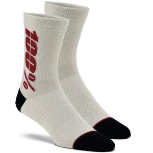 Calcetines 100% - USA Rythym Lana Merino plata-rojo