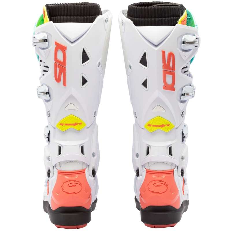 Botas de moto SiDi Crossfire 3 SRS blanco-menta fluorescente-coral fluorescente