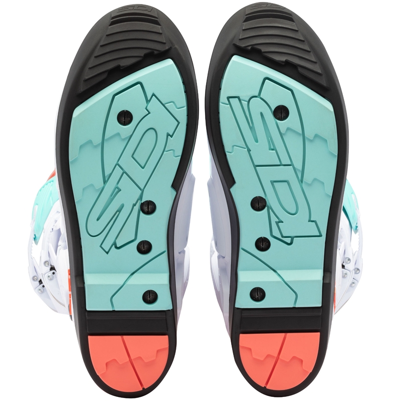 Botas de moto SiDi Crossfire 3 SRS blanco-menta fluorescente-coral fluorescente