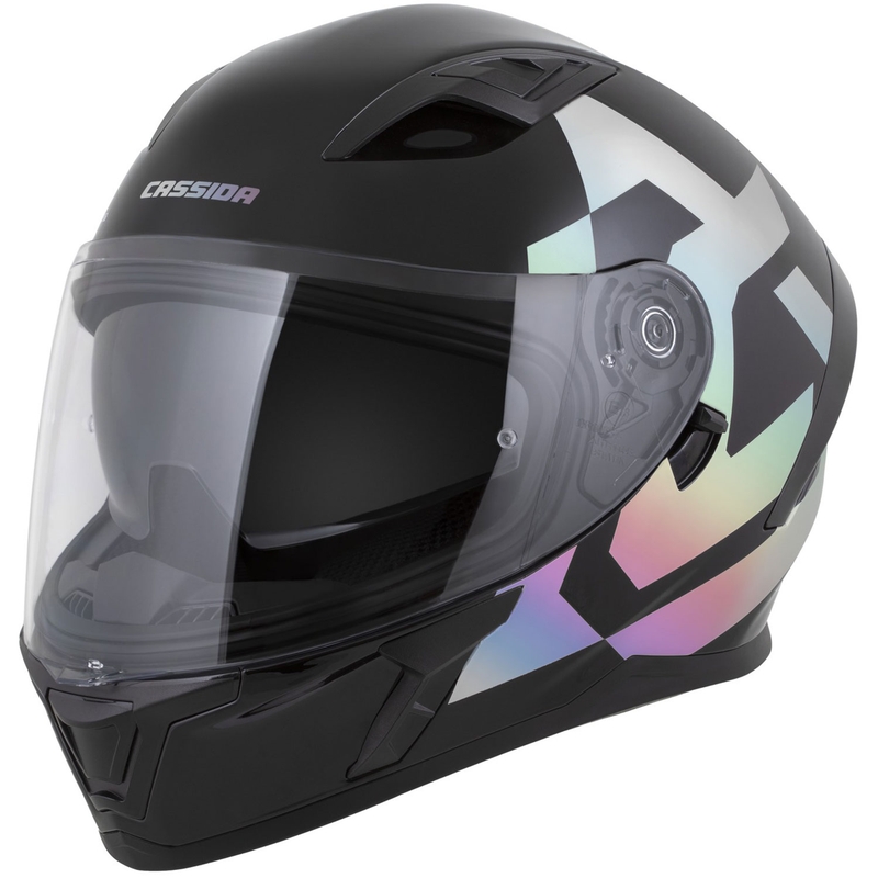 Casco integral de moto Cassida Orbit Grind Absolut negro holográfico