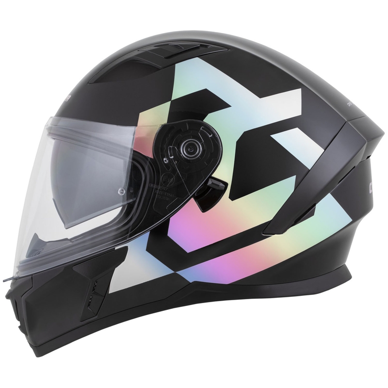 Casco integral de moto Cassida Orbit Grind Absolut negro holográfico