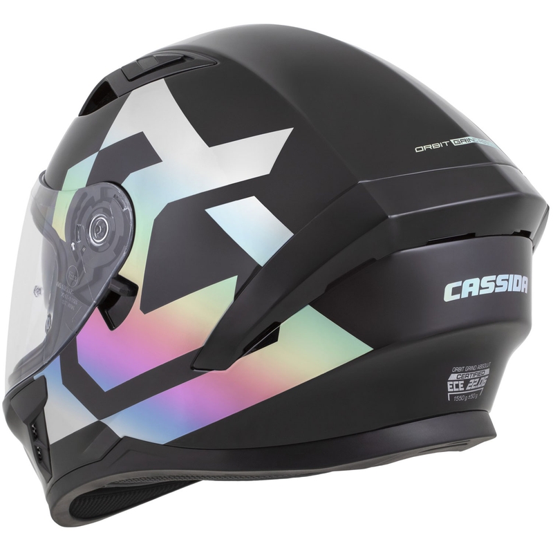 Casco integral de moto Cassida Orbit Grind Absolut negro holográfico