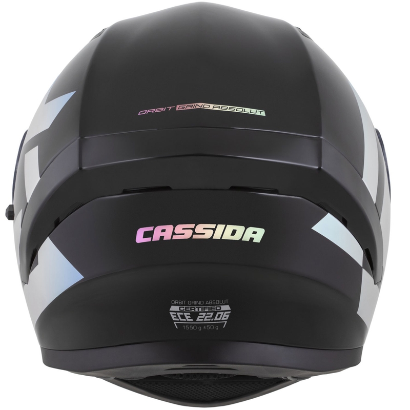 Casco integral de moto Cassida Orbit Grind Absolut negro holográfico