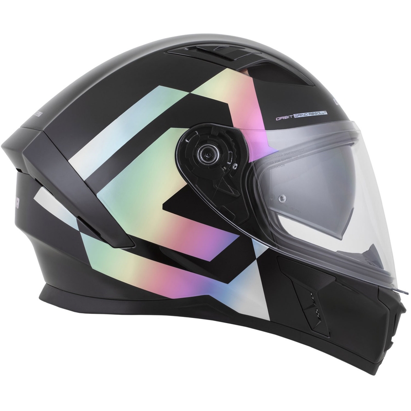 Casco integral de moto Cassida Orbit Grind Absolut negro holográfico