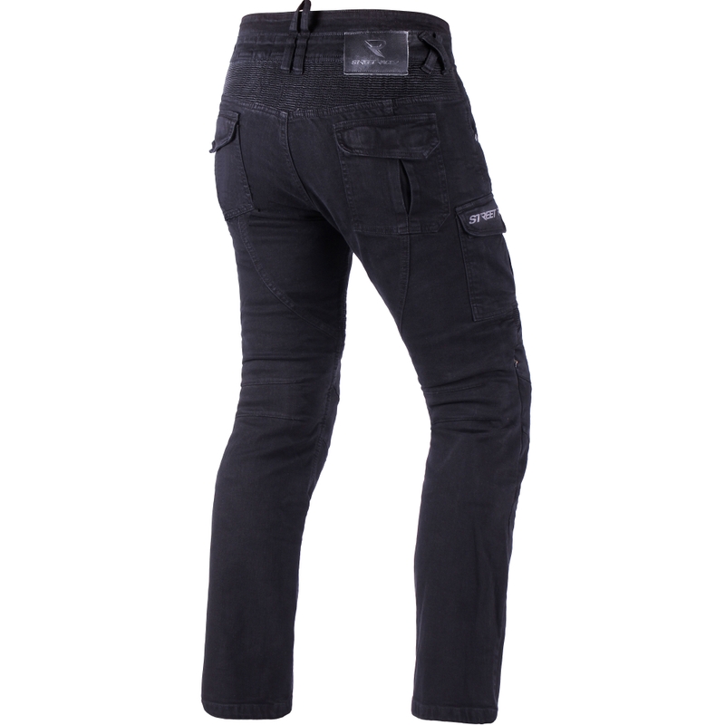 Pantalones vaqueros de moto Street Racer Cargo CE cortos, negros