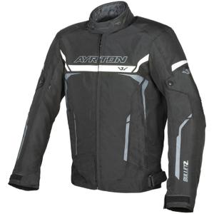 Chaqueta de moto Ayrton Bullet II negra-blanca-gris