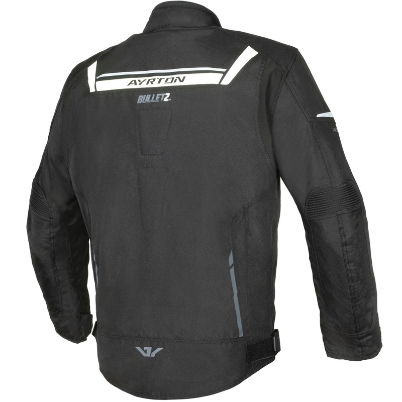 Chaqueta de moto Ayrton Bullet II negra-blanca-gris