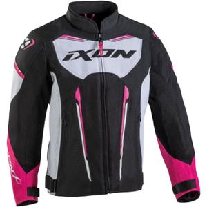 Chaqueta de moto para niños IXON Striker Air negro-blanco-rosa