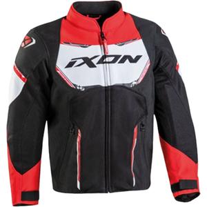 Chaqueta de moto infantil IXON Striker Air negra-roja-blanca