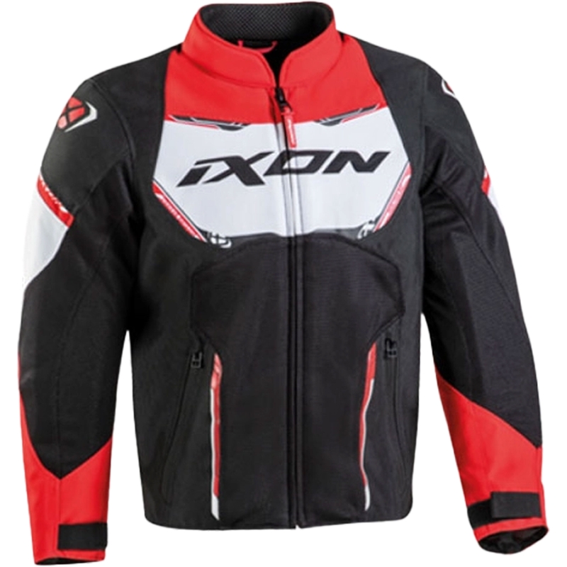 Chaqueta de moto infantil IXON Striker Air negra-roja-blanca