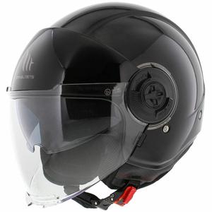 Casco abierto para motocicleta MT Viale SV S negro brillante