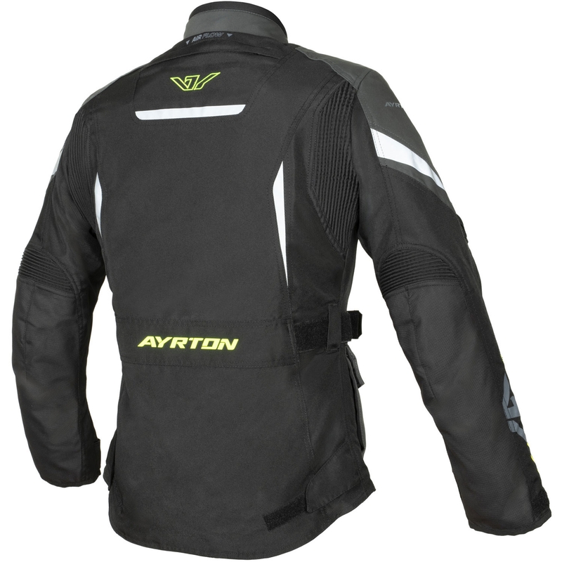Chaqueta de moto para mujer Ayrton Teressa II negra-gris-amarilla fluorescente