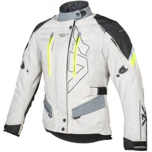 Chaqueta de moto para mujer Ayrton Teressa II color crema-amarillo fluorescente-gris-negro