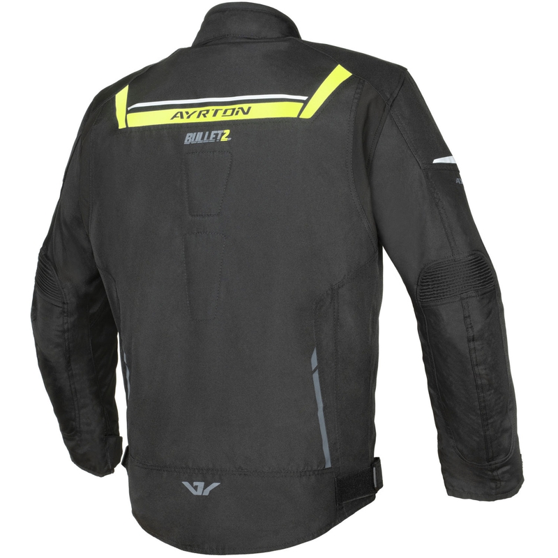 Chaqueta de moto Ayrton Bullet II negra-amarilla fluorescente-gris
