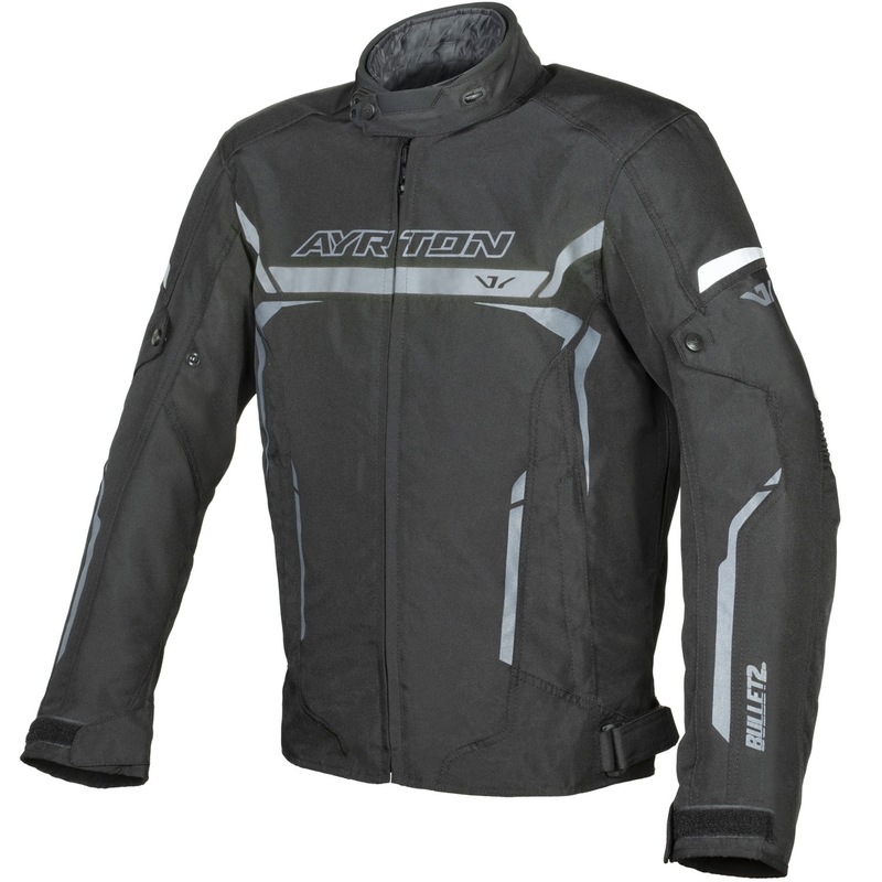 Chaqueta de moto Ayrton Bullet II negra-gris oscuro