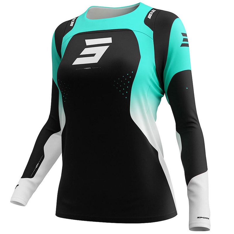 Camiseta de motocross para mujer Shot Contact Ionyx, negra y azul