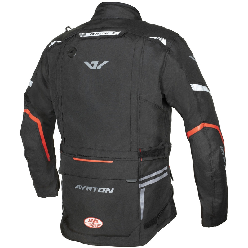Chaqueta de moto Ayrton Trail Jawa negra y roja