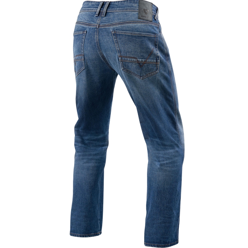 Pantalones vaqueros de motociclista Revit Philly 3 LF Extra Cropped, color azul lavado