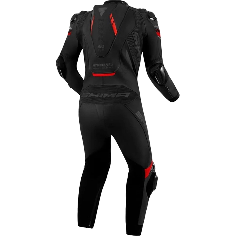 Mono de moto Shima Hyper-RS de cuero negro y rojo