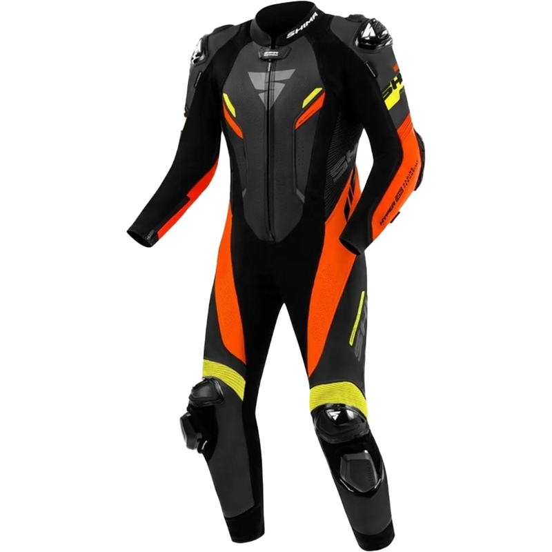 Mono de cuero Shima Hyper-RS negro-naranja-fluo-amarillo