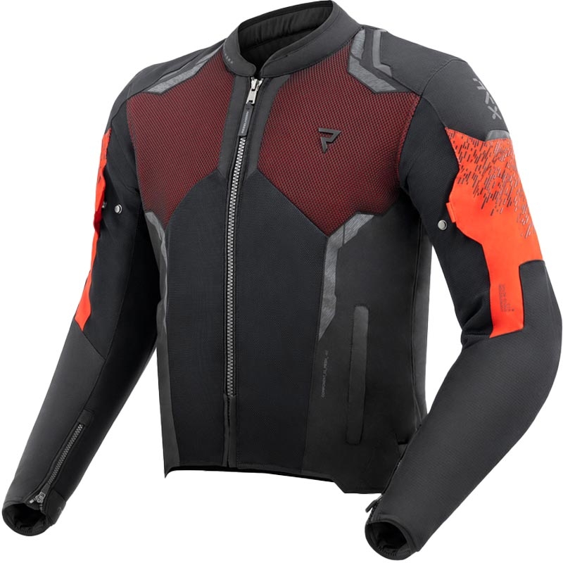 Chaqueta de moto negra y roja Rebelhorn Jax