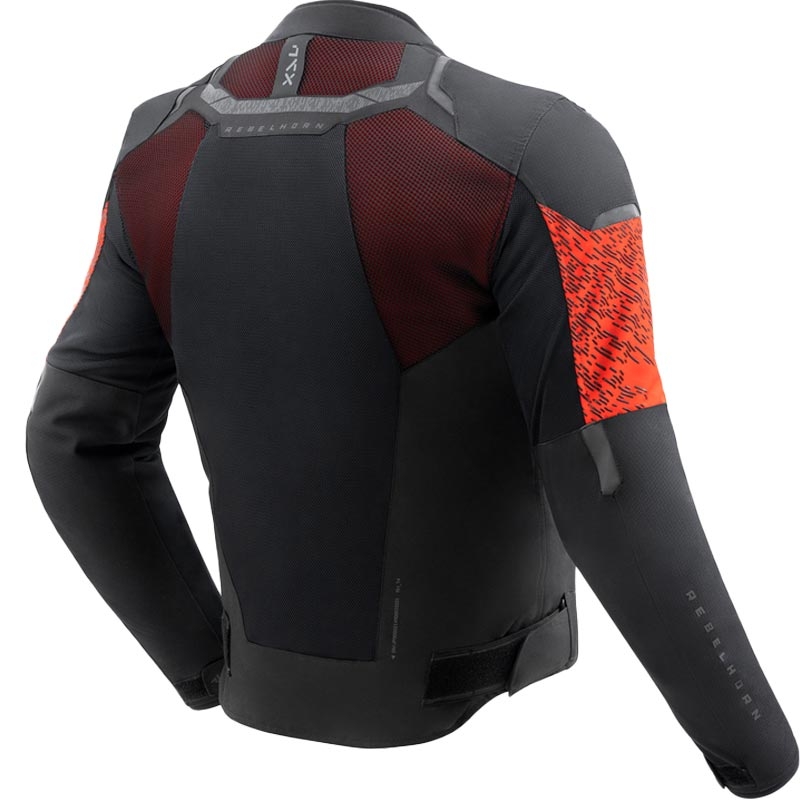 Chaqueta de moto negra y roja Rebelhorn Jax