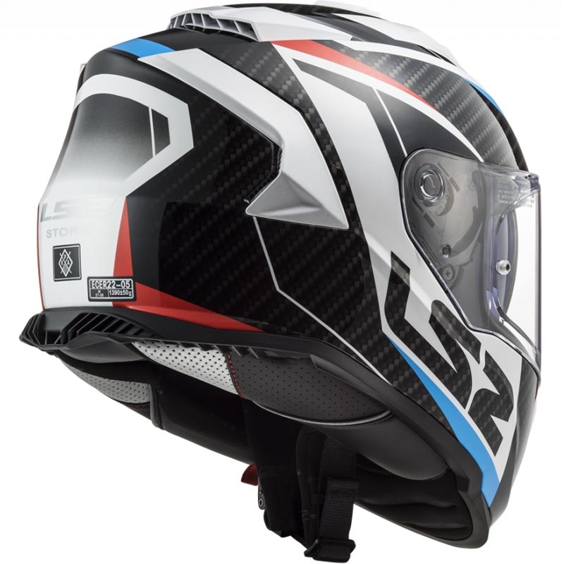 Casco integral de moto LS2 FF800 Storm II Racer blanco-negro-rojo-azul