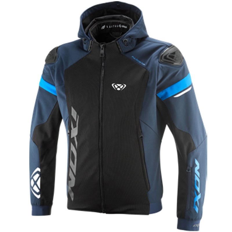 Chaqueta de moto IXON Pulsion Air negra y azul