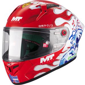 Casco integral de moto KRE + S Yamanaka A5 rojo-blanco
