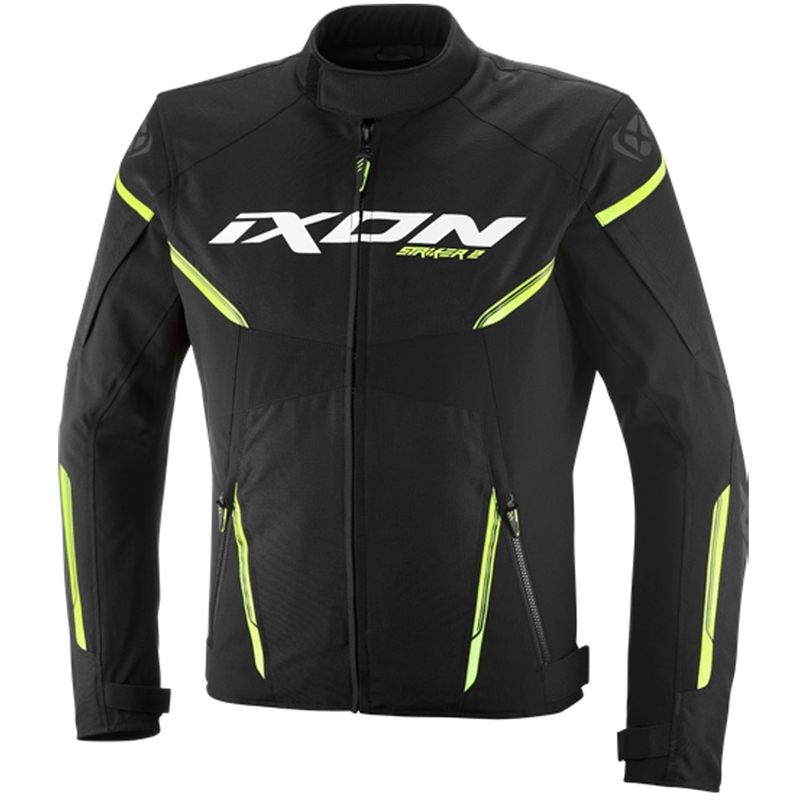 Chaqueta de moto IXON Striker 2 negra y amarilla fluorescente