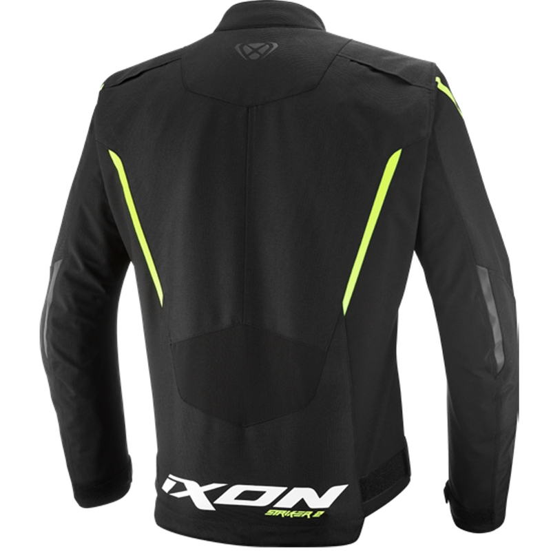 Chaqueta de moto IXON Striker 2 negra y amarilla fluorescente
