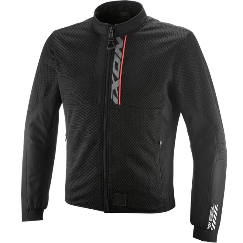 Chaqueta de moto IXON Ostro negra-roja fluorescente