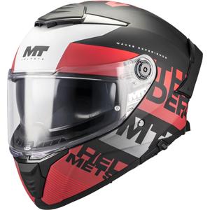 Casco integral de moto MT Thunder 4 SV Waves B5 negro mate-rojo