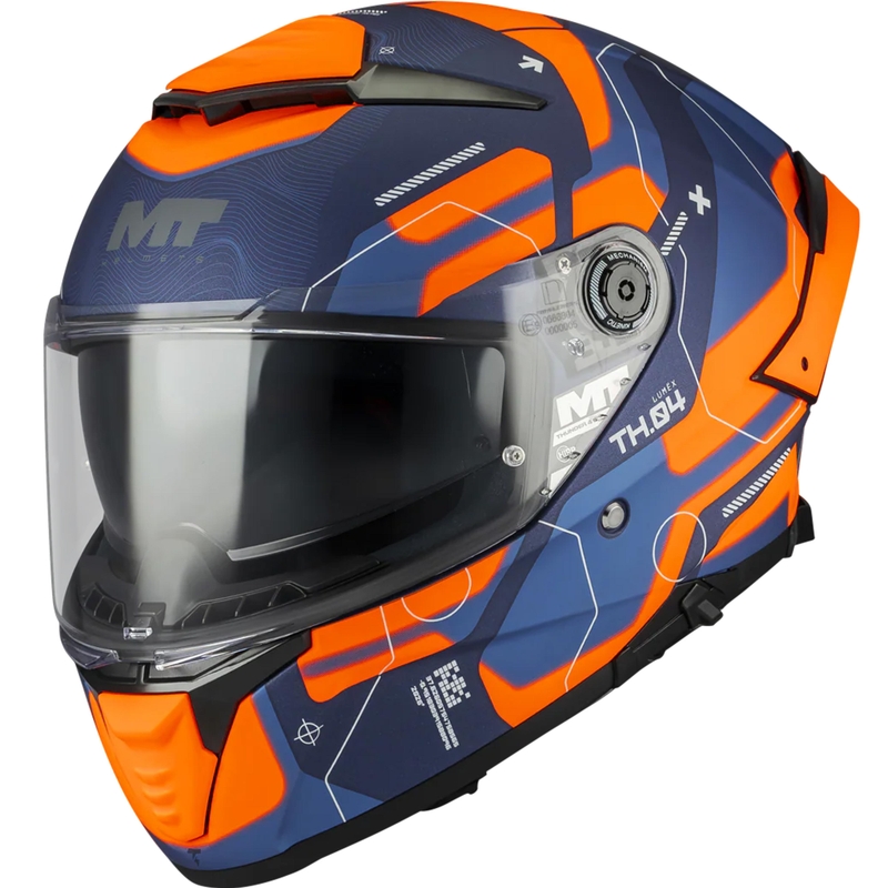 Casco integral de moto MT Thunder 4 SV Lumex C24 azul-naranja
